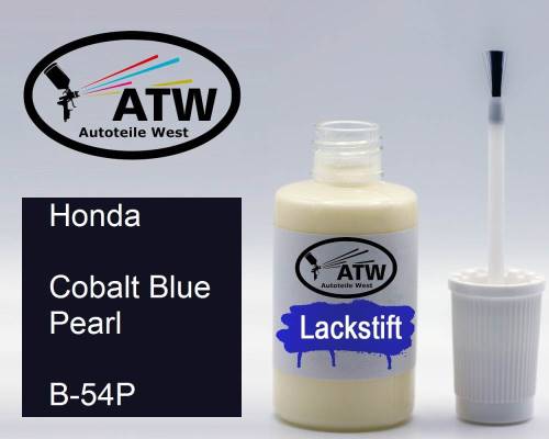 Honda, Cobalt Blue Pearl, B-54P: 20ml Lackstift, von ATW Autoteile West.